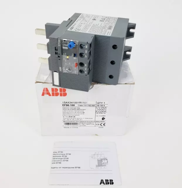 ABB EF96-100 Electronic Overload Relay 1SAX341001R1101, New!