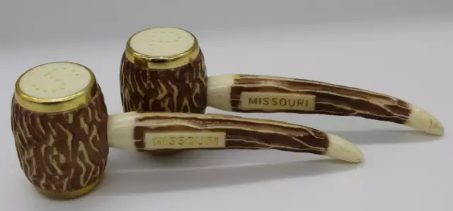 Smoking Pipe Shaped Salt and Pepper Shakers Missiouri