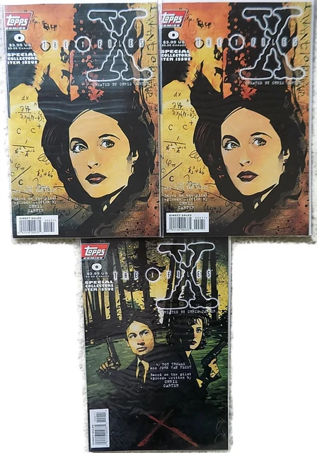 3 X-Files 96 Comics Vol 1 #0 Topps Special Editions Mulder & Scully Chris Carter
