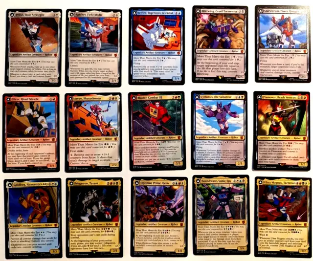 Magic The Gathering Universes Beyond 15 Transformers Card Set USED MTG NM-M