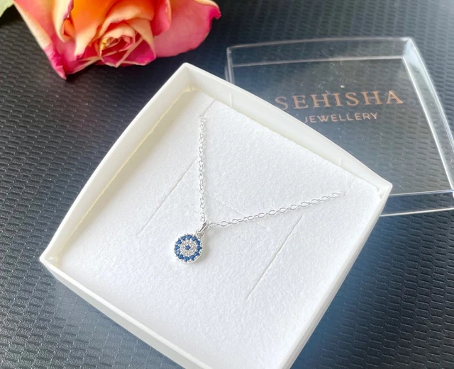 925 Sterling Silver Necklace With Evil Eye Nazar Necklace