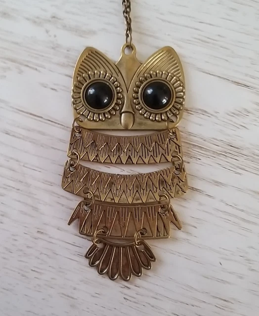 Collier Sautoir Vintage - Chaîne Métal Doré Avec Pendentif Massif - Neuf Avec étiquettes