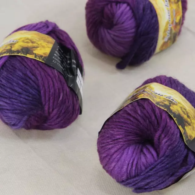 Sale 3SkeinsX 50gr NEW Hand Knitting Yarn Chunky Colorful Wool Scarves Shawls 28