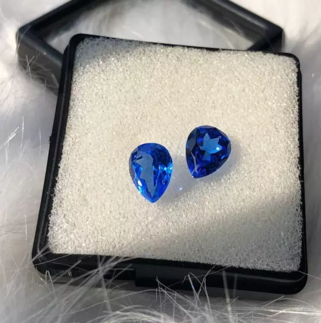 4.03 CT Bleu Couleur Pierre Précieuse Pour Unique Boucles D'Oreilles Labo Créé