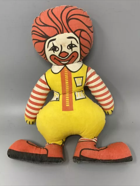 Vintage McDonalds RONALD MCDONALD 16 inch Long Plush Doll Stuffie