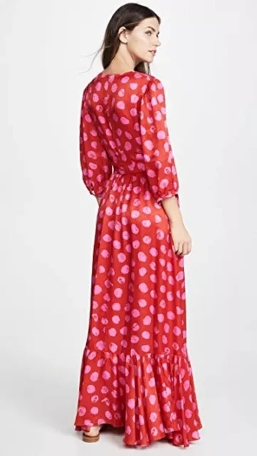 BORGO DE NOR BNWT Ariel Polka-Dot Silk-Jacquard Maxi Dress Size AU/UK 12 US 8 3