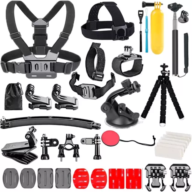 Action Camera Accessories Kit Set for Gopro Hero 11 10 9 8 Max 7 6 5 4 Black