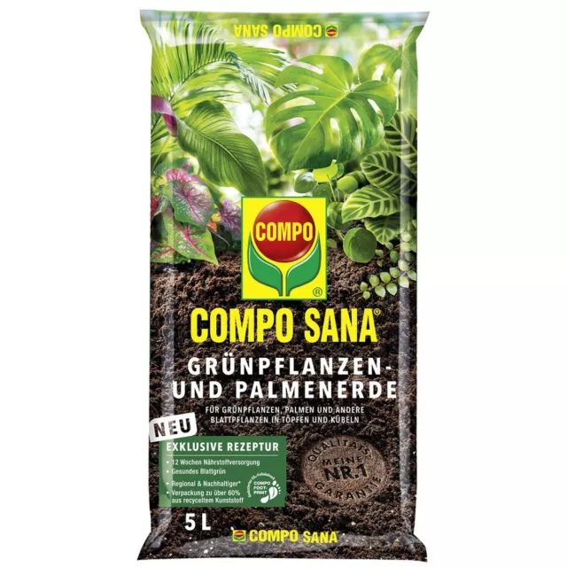 COMPO SANA® Grünpflanzen- und Palmenerde -  5 Liter