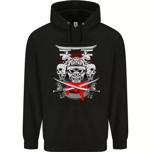 Samurai Skulls Japan Martial Arts MMA Mens 80% Cotton Hoodie