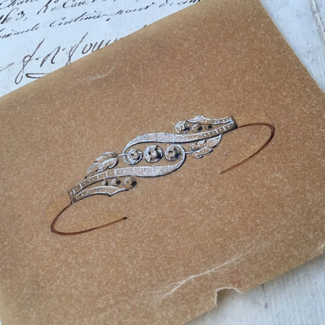 Broche Vintage Ancienne Ovale - Gravure Blanche Sur Fond Noir - Signée 2062 - État Impeccable