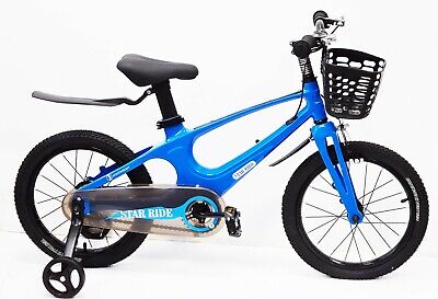 Stabilizzanti rimovibili per bambini bicicletta 16 pollici bambini blu bicicletta ciclismo leggero