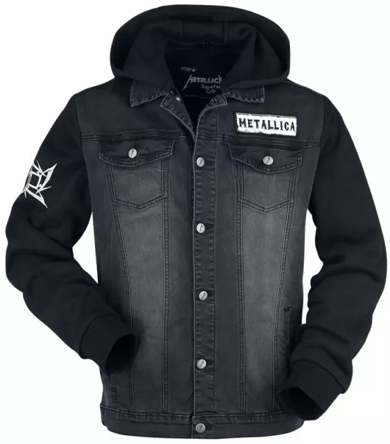 Metallica Jacket Trash Metal Band Denim Men's Black Jean Jacket