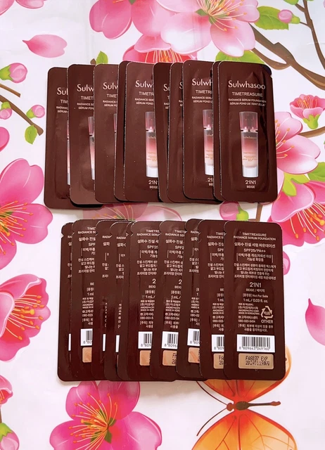 20pcs x SULWHASOO TIMETREASURE RADIANCE SERUM FOUNDATION 21N1(Beige)