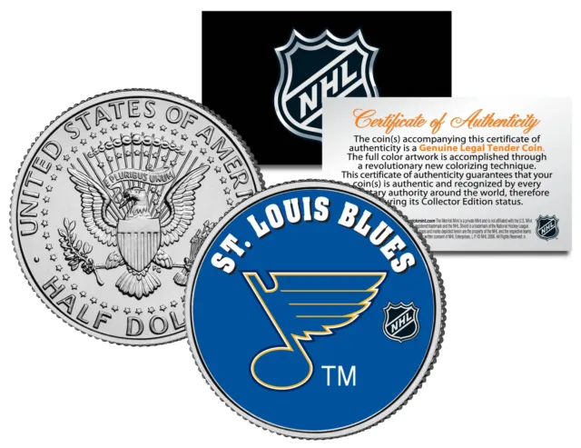 ST. LOUIS BLUES NHL Hockey JFK Kennedy Half Dollar U.S. Coin * LICENSED *