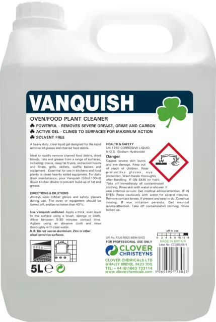 Oven Cleaner Clover Chemicals Vanquish Heavy Duty