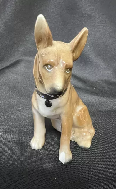 Beautiful Vtg Sitzendorf Porcelain Alsatian German Shepherd Dog Figurine