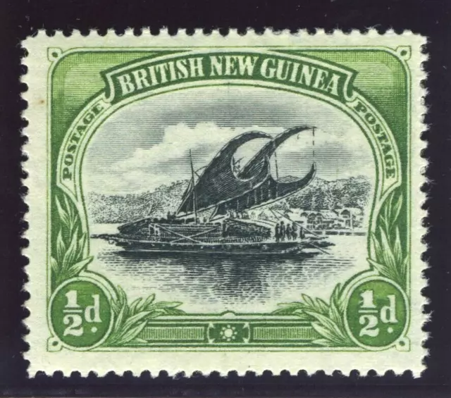 Papua 1901 "Lakatoi" ½d black & yellow-green MLH. SG 1.