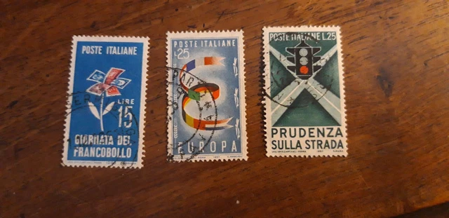 Timbres Italie stamps Italy 1953/1955/1956/1957/1958/1959/1960/1961/1963/1966 3
