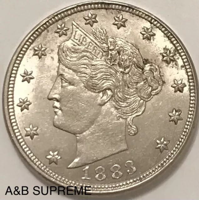 1883 No Cents Liberty Head V Nickel Bu-Gem Uncirculated