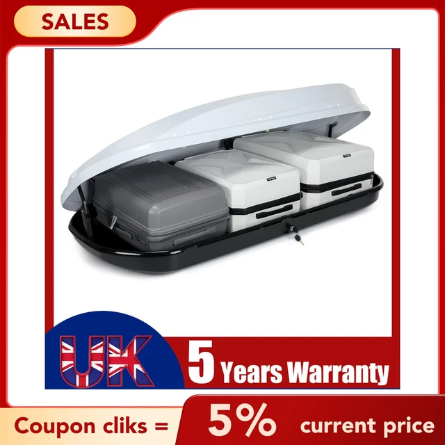 320 LITER ROOF Top Box Waterproof Cargo Carrier 320L Gloss white Hard ...