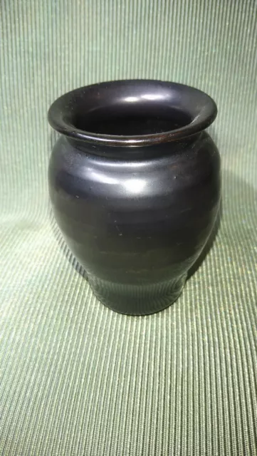 Vintage Prinknash Pottery Small Vase Gunmetal Metallic Lustre 7cm Tall