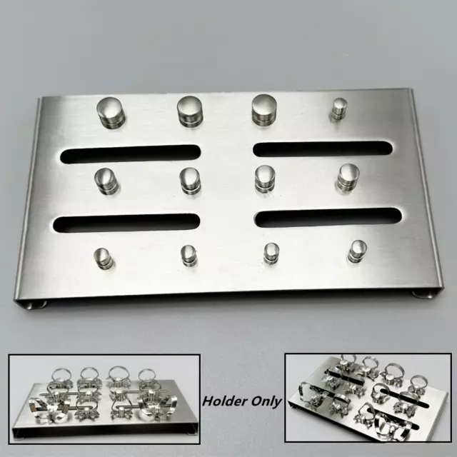 Dental Rubber Dam Clamp Barrier Clip Holder Sterilization Tray For 12 Clamps