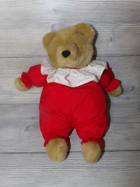 RARE 1993 GIBSON Plush Red CUDDLES  14"  Bear Stuffed Animal Toy (13b/*G19)