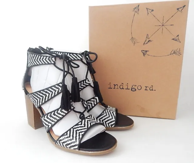 NWB  Indigo rd. Pinka Lace-Up City Sandals Size 9.5 M (US) Black Multi Fabric 3