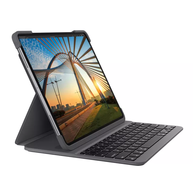 (G1) Logitech SLIM FOLIO PRO mit Hintergrundbeleuchtung, Bluetooth-Tastatur-Case