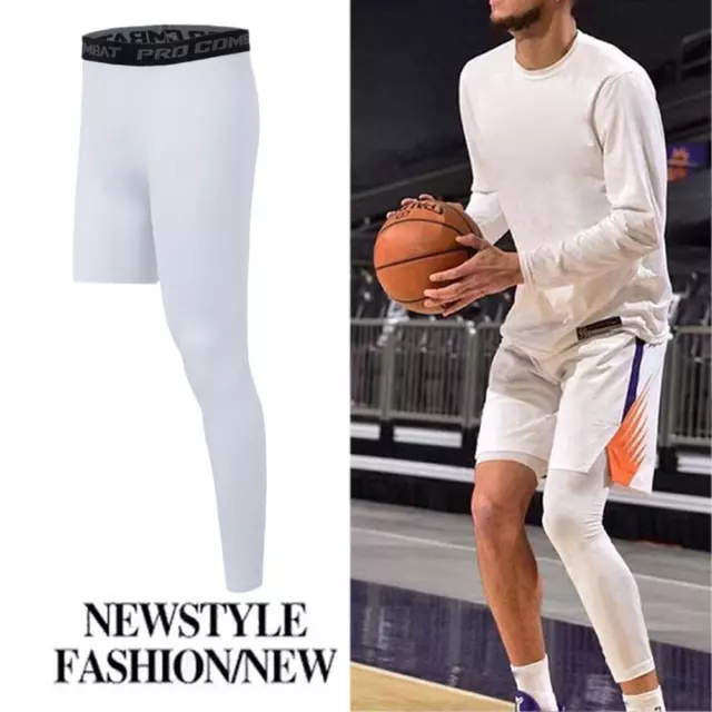 ONE LEG COMPRESSION Tights Long Pants Basketball Sports Base Layer