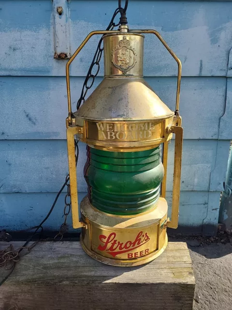 Stroh's Beer Bar Sign Lantern  Light Very Large