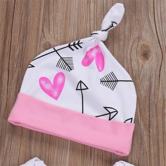 Newborn Infant Baby Girls Romper Jumpsuit Bodysuit Headband Clothes Outfits Set 4