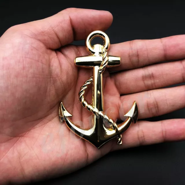 3D Metal Gold U.S Navy USN Anchor Car Emblems Badge Motorcycle Gas Tank Sticker