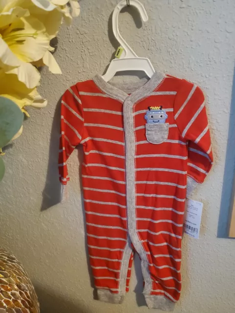 CARTERS baby Boy Striped Robot Romper 3 Months
