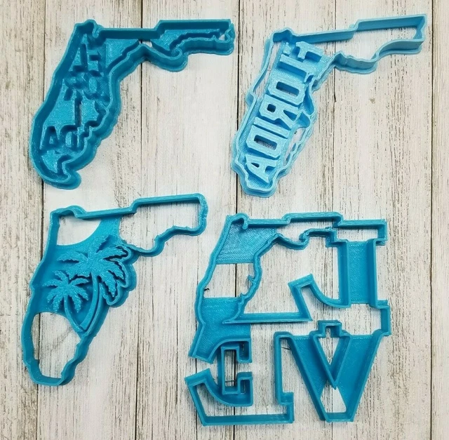 Florida Cookie Cutter Set -LOVE Palm Tree-Cookie Cutter - Sugar Cookie - Fondant