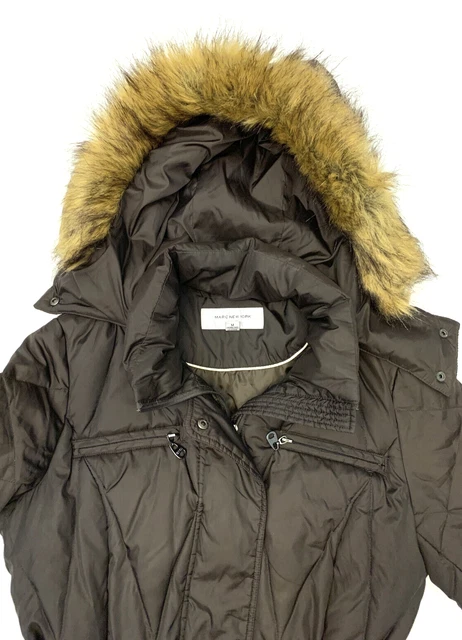 JUICY COUTURE WOMENS Long Down Parka Jacket Faux Fur Hood Coat Uk
