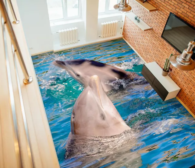 3D Ocean Dolphin SKE2717 Floor WallPaper Print Decal Epoxy Floor Deco Kay