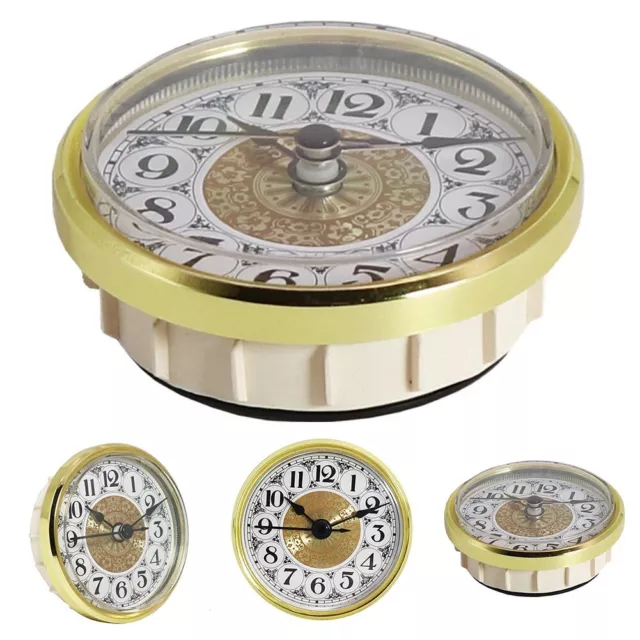 Remplacement d'horloge à quartz de précision 70 mm avec garniture dorée chiff