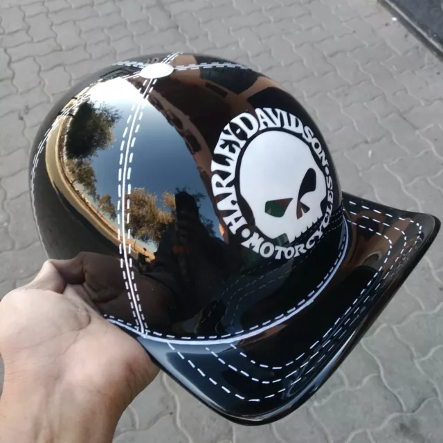 Motorcycle Helmet Baseball Cap Style fiberglass custom Helmet Bike black hd