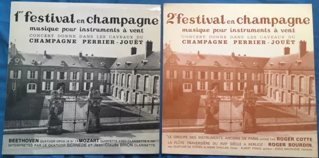 CHAMPAGNE PERRIER-JOUËT lot de 2 disques 33t "FESTIVAL EN CHAMPAGNE" 1971 & 1972