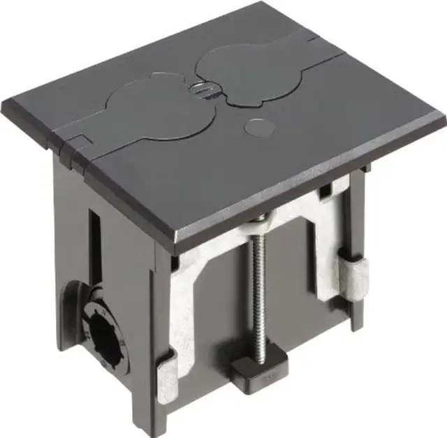 Arlington FLBAF101BL-1 Adjustable Floor Box Kit with Outlet and Flip Plate, For