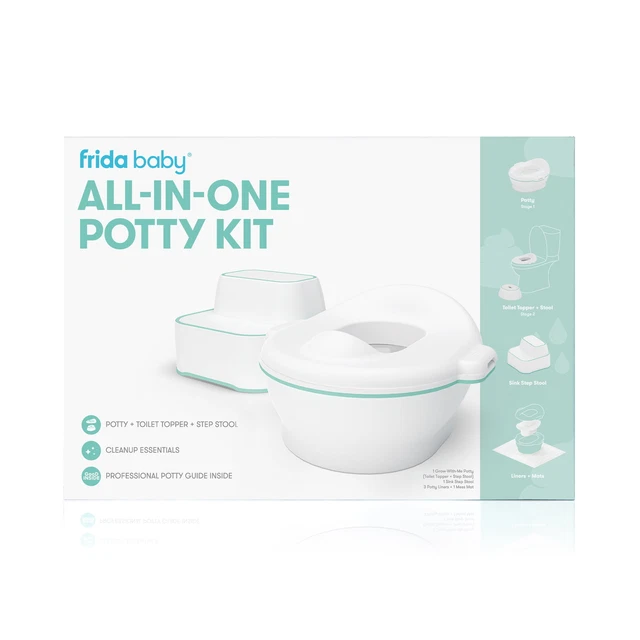 Frida Baby All-in-One Potty Kit Includes Grow-With-Me Potty, Toilet Topper