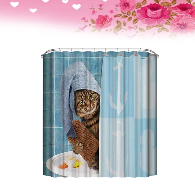 Douche chat impression rideau polyester rideau de douche tissu imperméable
