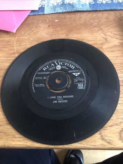 1963 Jim Reeves 7" 45 - I Love You Because / Anna Marie - Rca Victor - Rca 1385