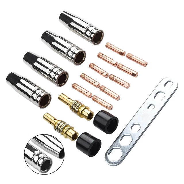 19PCS Welding Torch Parts Kit For Binzel 15AK For MIG Welder Nozzle Contact Tips
