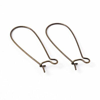 100 pcs (50 Pairs) Antique Bronze Kidney Earwire Earring Hooks – 33mm x 14mm