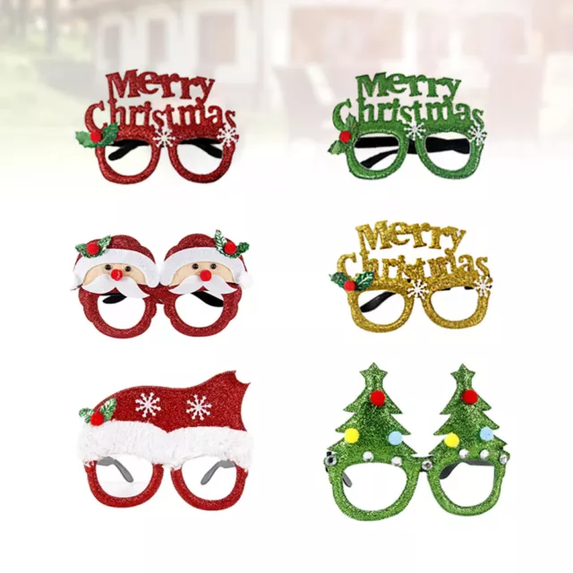 6 Pcs Décor De Noël Cadre Lunettes Cadeaux Adulte Décoration