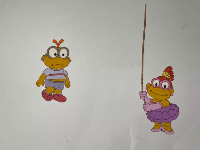 MUPPET BABIES animation cel Vintage Cartoons Background Disney Art 80's Lot I14