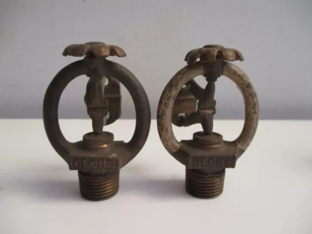 Antique Globe Brass Fire Sprinkler Head Steampunk Industrial X2