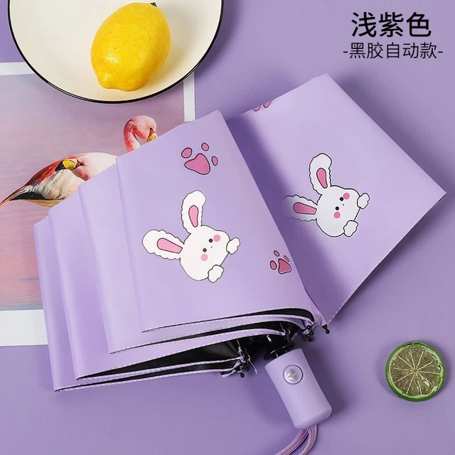 Automatic Umbrella Kid Thick Black Purple Children Student Waterproof Rain Cover